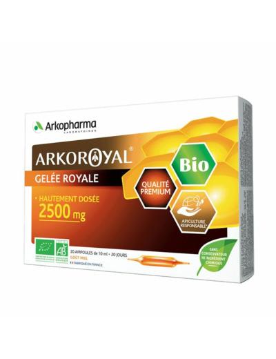 Gelée royale 2500mg 20 ampoules Arkoroyal Arkopharma