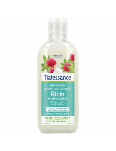 Shampooing Reparateur Fortifiant Et Keratine Vegetale Cheveux Normaux Secs Ou Fragilises 100 ml Natessance