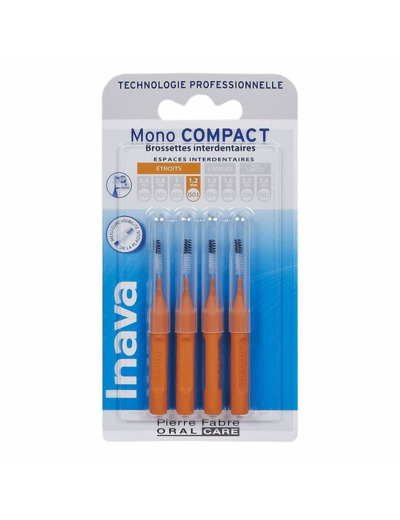 Brossettes Interdentaires 1.2mm Orange X4 Mono Compact Inava