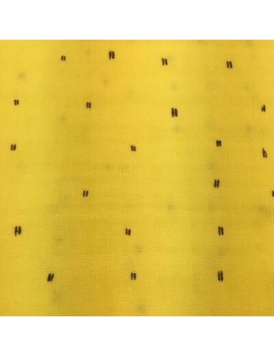 Tissu mousseline jaune traies gris