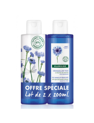 Demaquillant Yeux Rituel 2x200ml Bleuet Klorane