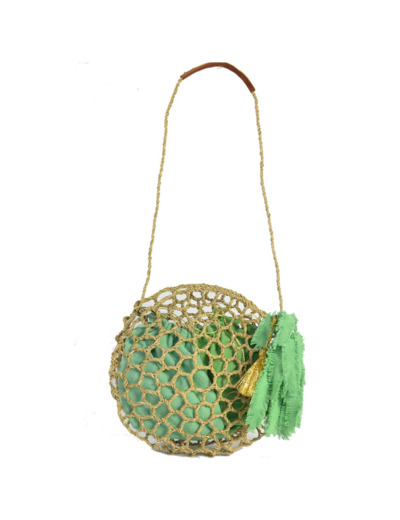 Virginie Darling Seaside Panier Rond Naturel Menthe