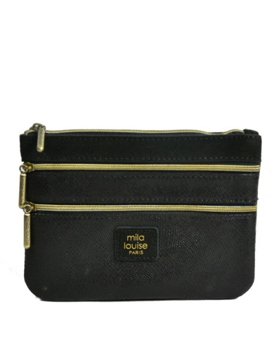 Mila Louise Pair PM PG2 Porte-monnaie Cuir Façon Lézard Noir