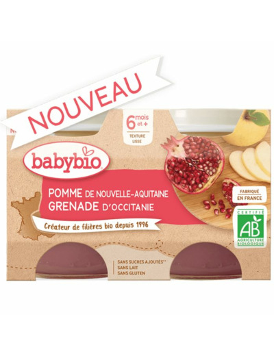 BABYBIO POMME GRENADE DaposOCCITANIE 2X130G