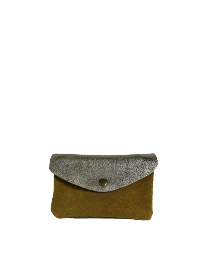 Farfouillette Grand Porte-Monnaie En Daim Camel / Doré