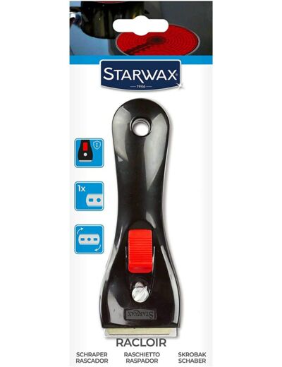 STARWAX Racloir pour Vitroceram & Induction - 1x - Idéal pour Nettoyer une Plaque en Vitrocéramique ou Induction