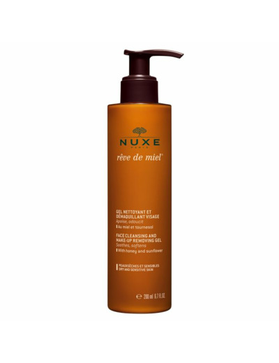 Gel Nettoyant Et Demaquillant Visage Peaux Seches Et Sensibles 200ml Reve De Miel Nuxe