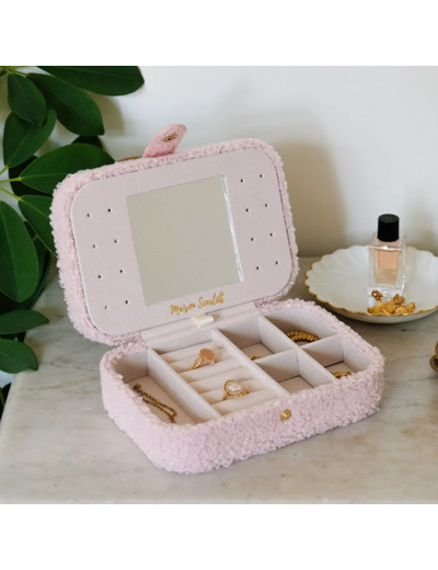 Maison Scarlett Brigitte Boite A Bijoux De Voyage Teddy Moumoute Rose