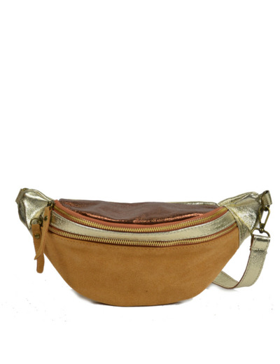 Farfouillette Sac Banane Cuir Camel