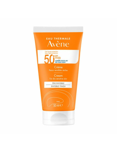 Crème 50+ UVB UVA Lumière Bleue HEV 50ml Solaire Peaux sensibles sèches Avène