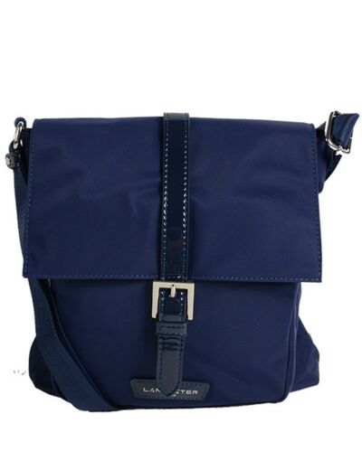 Lancaster Basic Verni Sac Porté Travers 514-85 Bleu Fonce