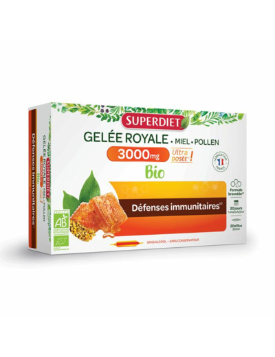 SUPERDIET GELEE ROYALE 3000MG BIO 20X15ML