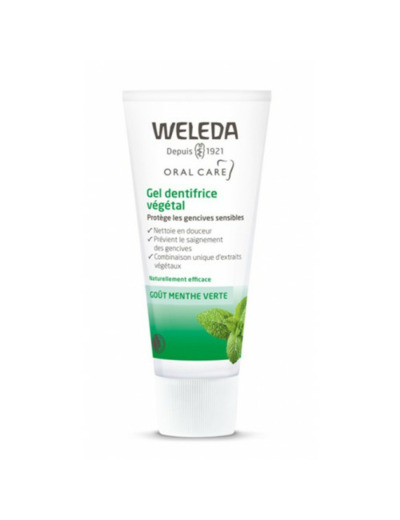 Gel Dentifrice Vegetal 75ml Goût menthe verte Weleda