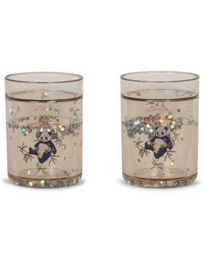 Lot de 2 verres à paillettes Panda