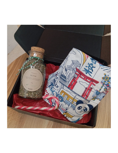 Coffret cadeau Bouillotte et Tisane - Motif panda