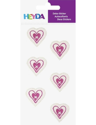 Sticker textile "Coeurs roses"
