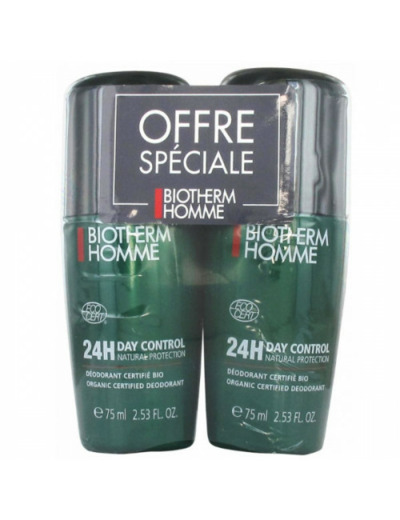 Deodorant Anti-transpirant Roll-on Homme 2x75ml Day Control Biotherm