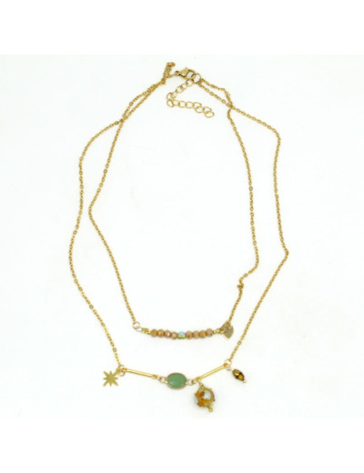 Collier ras de cou double rang Salvia