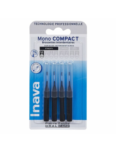 Brossettes Interdentaires 0.6mm Noir X4 Mono Compact Inava