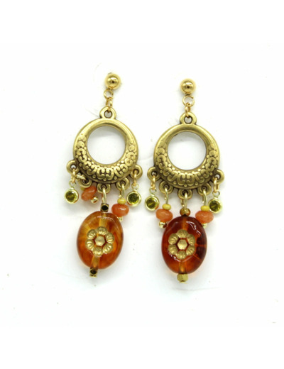 Boucles d'oreilles fleur topaz Soryne