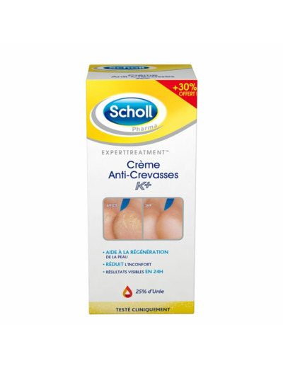 Crème Pieds Réparatrice Anti-Crevasses K+ 120ml Expert Treatment Pieds Tres Secs Scholl