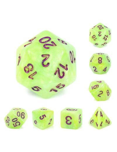 (Green+Yellow+White) Marble dice set