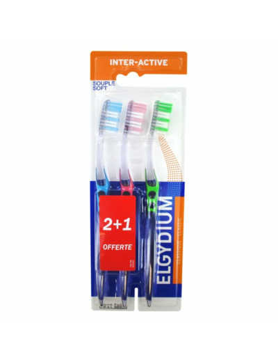 Brosse à dents Trio Souple Inter-Active Elgydium