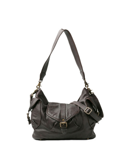 Biba Clint Sac Besace En Cuir CLT1L Marron Oscuro