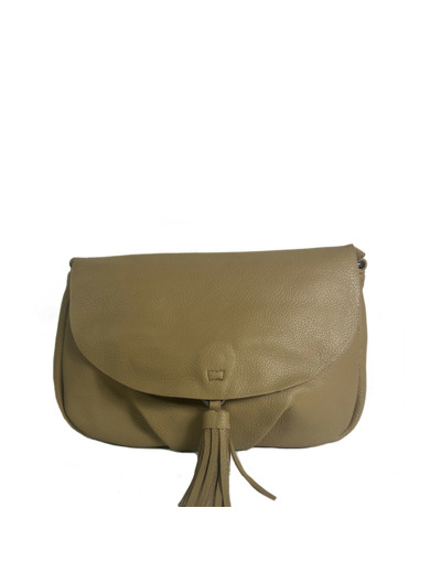 Farfouillette Sac Porté Travers A Rabat Et Pompon 3 Compartiments Sable