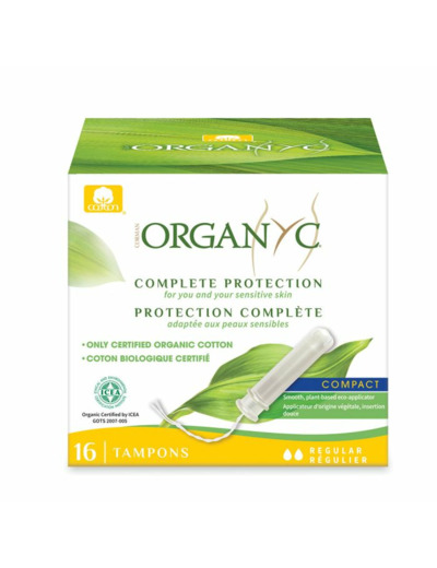 Tampon Applicateur 100% coton Bio Normal x16 Organyc