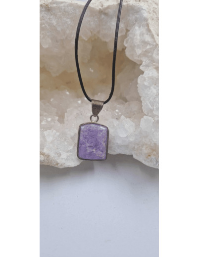 Pendentif charoite monture argent 925 olpa824