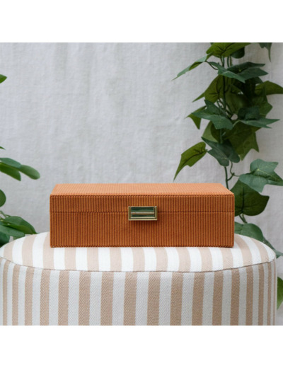 Maison Scarlett Boîte A Bijoux Louise En Velours Côtelé Camel