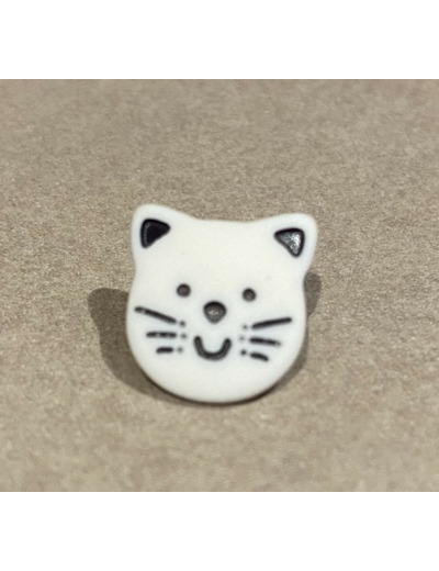 Bouton chat blanc