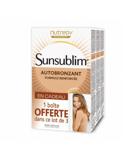 Autobronzant Formule Renforcee 3x28 Capsules Sunsublim Sans soleil Nutreov