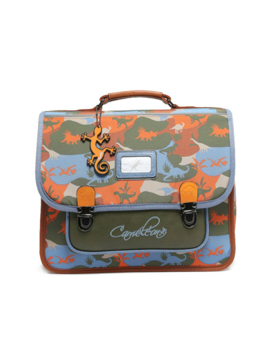Caméléon Rétro Cartable 35cm Orange Dino