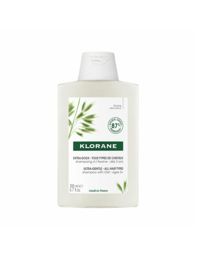 Shampoing Extra-doux 200ml Avoine Tous types de cheveux Klorane