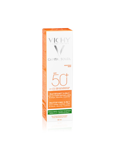 Creme Solaire Visage Matifiante 3en1 Argile Verte Spf50+ 50ml Capital Soleil Vichy