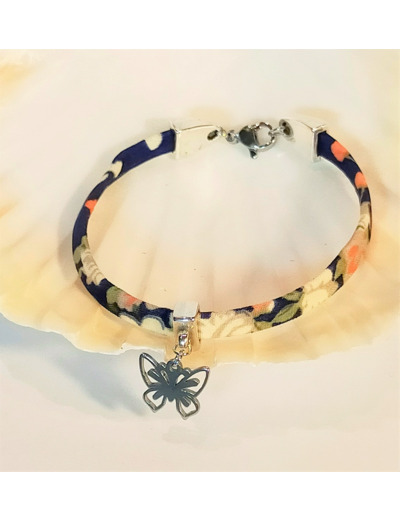 Bracelet liberty argenté/papillon