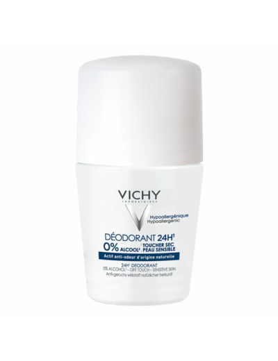 24h Toucher Sec 50ml Déodorant Roll-on Peaux Sensibles Vichy
