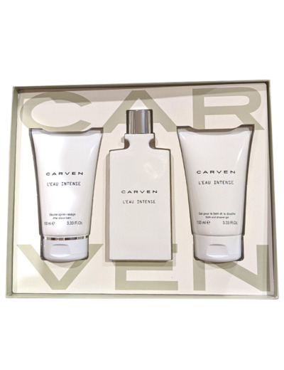 CARVEN L'EAU INTENSE Coffret ET Vaporisateur 100ml+BAR 100ml+Gel Douche 100ml