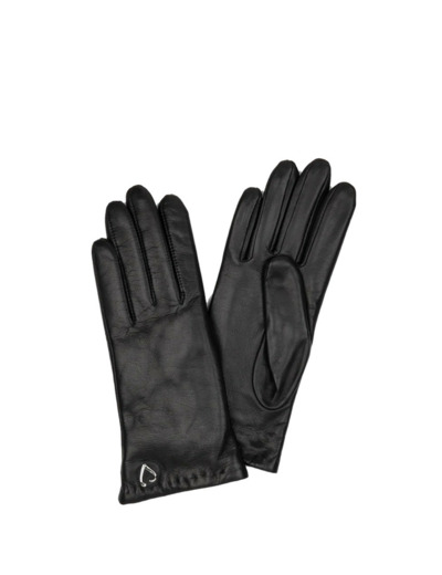 Lancaster Gants Femme En Cuir Et Cachemire Taille 7,5 Noir