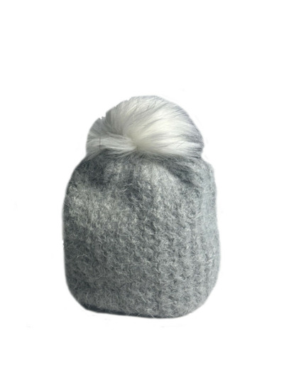 Fonem Douceur Polaire Bonnet Avec Pompon Grey