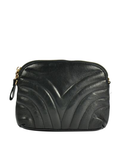 Farfouillette Pochette mariage cuir Noir