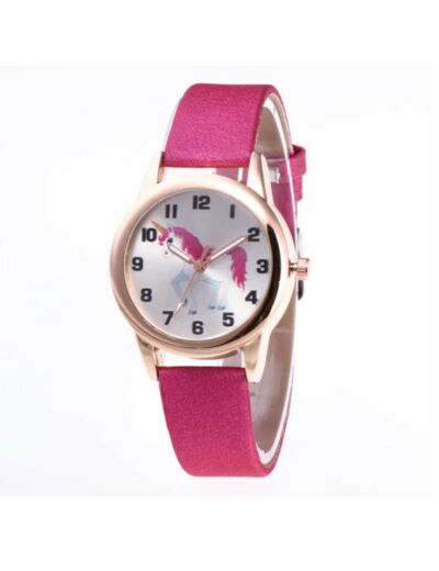 Montre enfant rose licorne