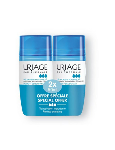 Deodorant Puissance 3 Roll On Peaux Sensibles 2x50ml Hygiène Uriage