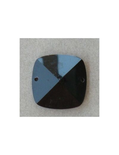 Strass, pierre à coudre carré noir 24 mm