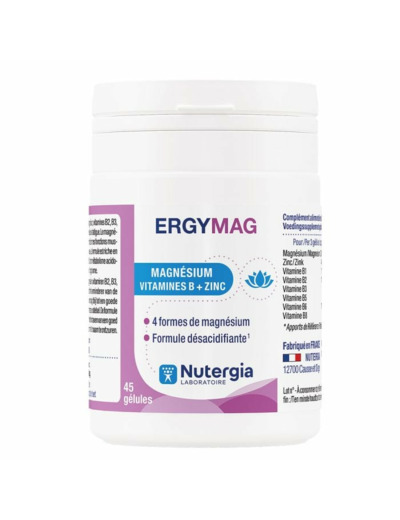 Ergymag 45 Gélules Magnésium Vitamines B + Zinc Nutergia